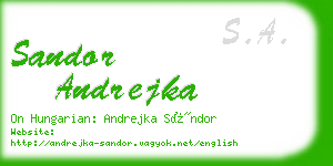 sandor andrejka business card